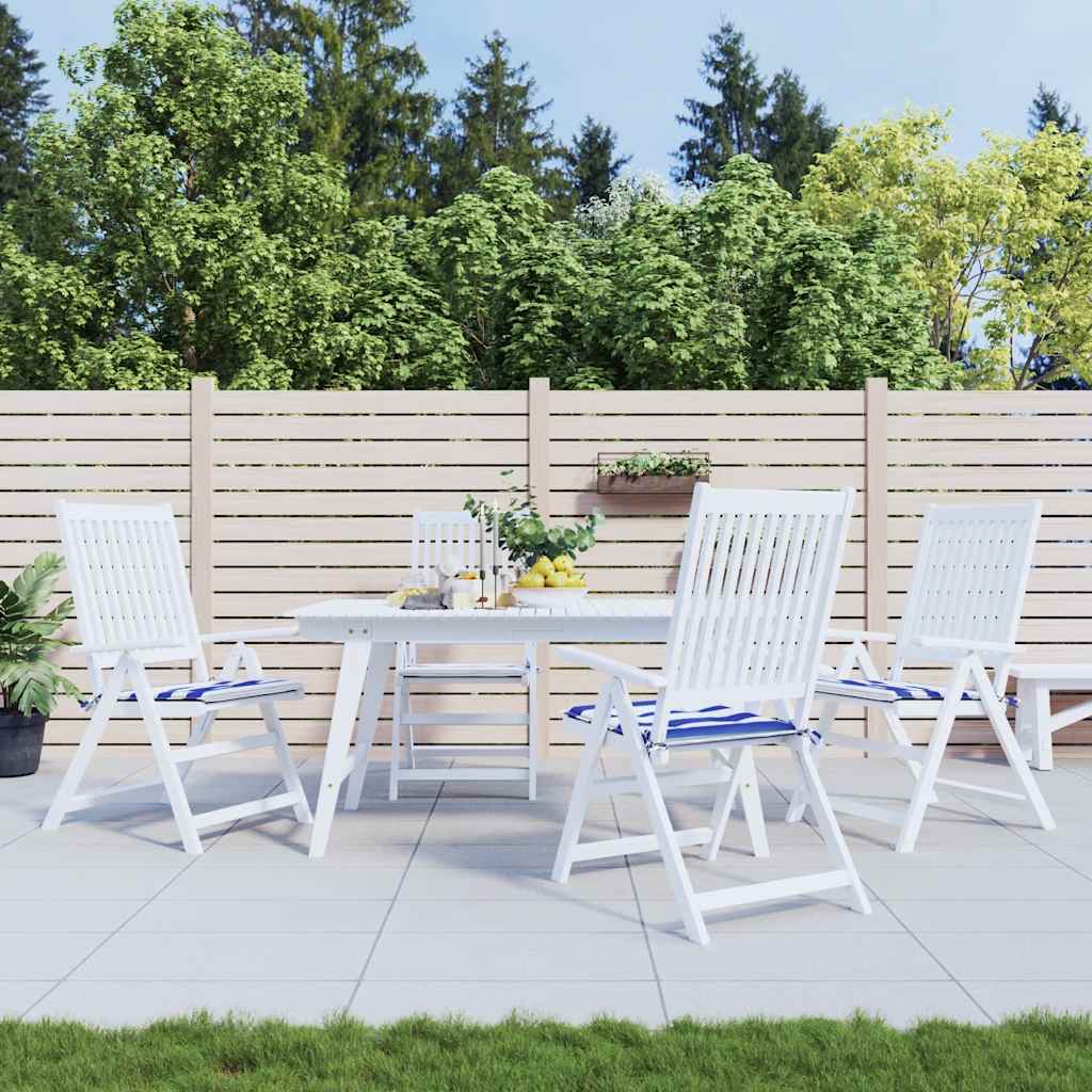 Cuscini per Sedia 2pz Strisce Bianche e Blu 50x50x4 cm Tessuto
