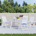 Cuscini per Sedia 2pz Strisce Bianche e Blu 50x50x4 cm Tessuto