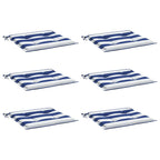 Cuscini per Sedia 2pz Strisce Bianche e Blu 50x50x4 cm Tessuto