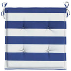 Cuscini per Sedia 2pz Strisce Bianche e Blu 50x50x4 cm Tessuto