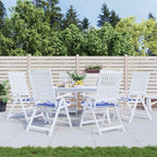 Cuscini per Sedia 2pz Strisce Bianche e Blu 50x50x4 cm Tessuto
