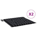 Cuscini per Sedia 42 pz Motivo a Quadri Nero 50x50x4 cm Tessuto