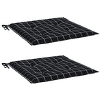 Cuscini per Sedia 42 pz Motivo a Quadri Nero 50x50x4 cm Tessuto