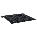 Cuscini per Sedia 42 pz Motivo a Quadri Nero 50x50x4 cm Tessuto