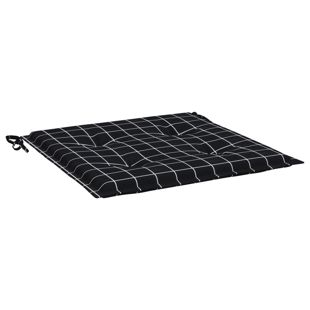 Cuscini per Sedia 42 pz Motivo a Quadri Nero 50x50x4 cm Tessuto