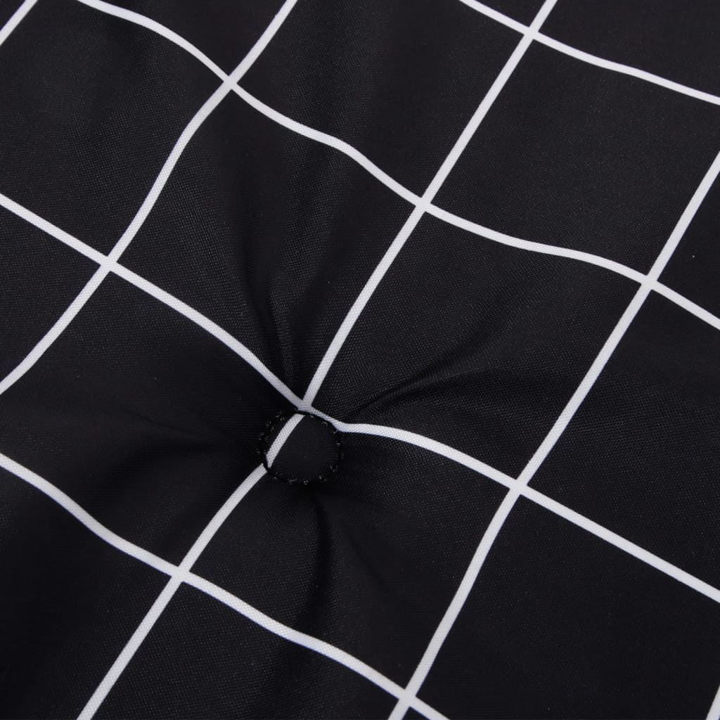Cuscini per Sedia 42 pz Motivo a Quadri Nero 50x50x4 cm Tessuto