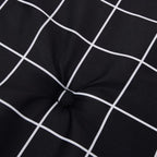 Cuscini per Sedia 42 pz Motivo a Quadri Nero 50x50x4 cm Tessuto