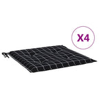 Cuscini per Sedia 4 pz Motivo a Quadri Nero 50x50x4cm Tessuto