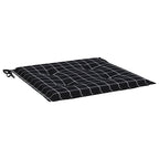 Cuscini per Sedia 4 pz Motivo a Quadri Nero 50x50x4cm Tessuto