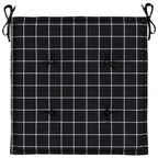 Cuscini per Sedia 4 pz Motivo a Quadri Nero 50x50x4cm Tessuto