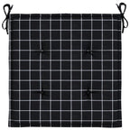 Cuscini per Sedia 6 pz Motivo a Quadri Nero 50x50x4cm Tessuto
