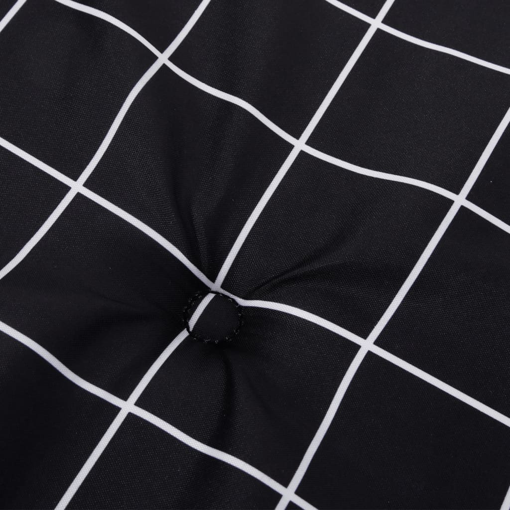 Cuscini per Sedia 6 pz Motivo a Quadri Nero 50x50x4cm Tessuto