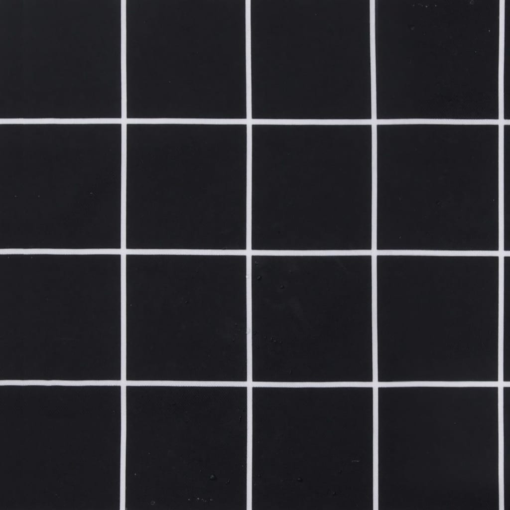 Cuscini per Sedia 6 pz Motivo a Quadri Nero 50x50x4cm Tessuto