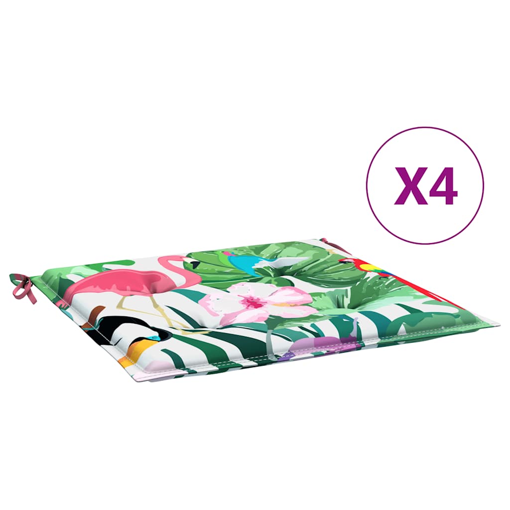 Cuscini per Sedia 4 pz Multicolore 50x50x4 cm in Tessuto
