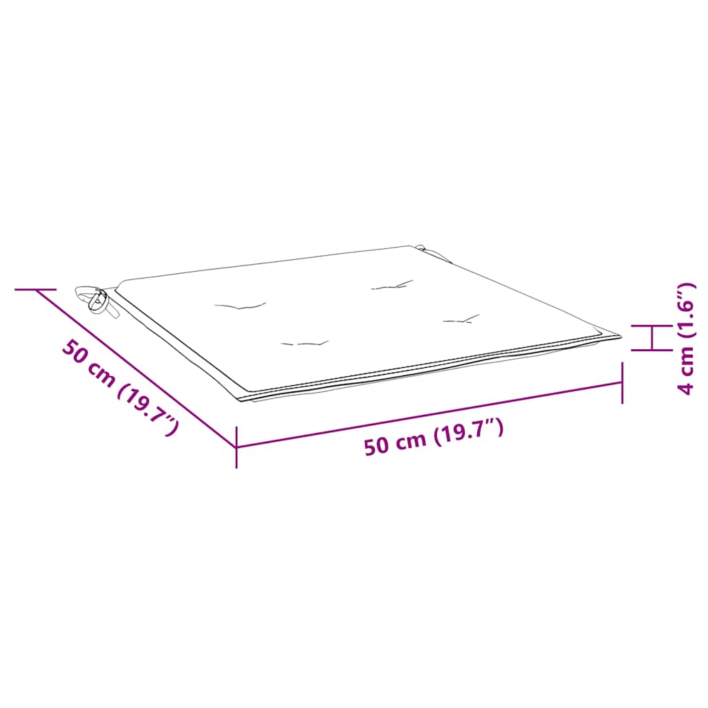 Cuscini per Sedia 4 pz Multicolore 50x50x4 cm in Tessuto