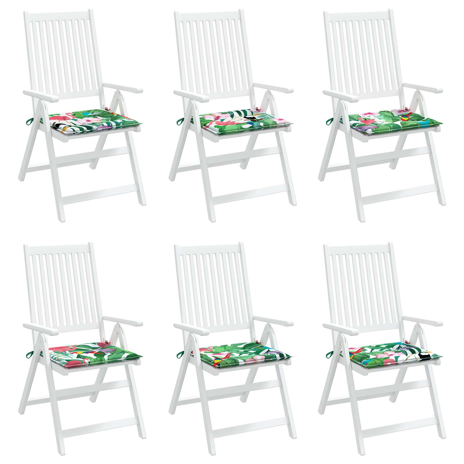 Cuscini per sedie 6 pcs Multicolore 50 x 50 x 4 cm
