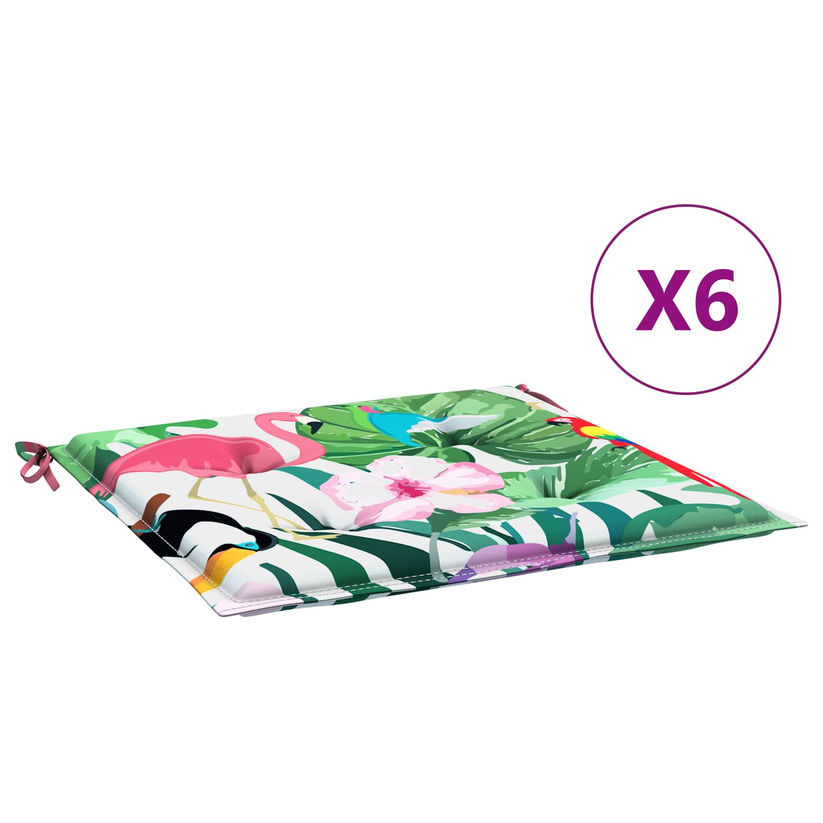 Cuscini per sedie 6 pcs Multicolore 50 x 50 x 4 cm