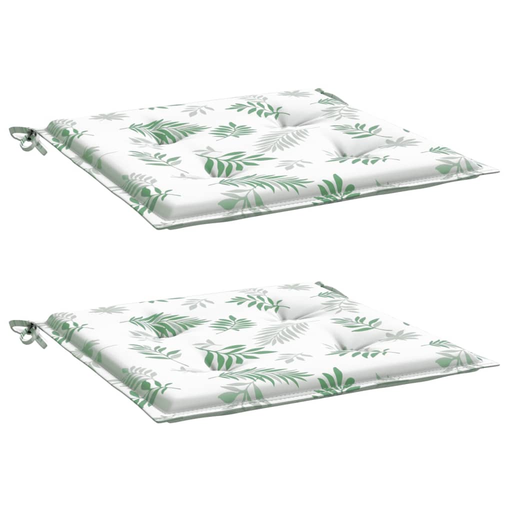 Cuscini per Sedia 2 pz Motivo a Foglie 50x50x4 cm in Tessuto