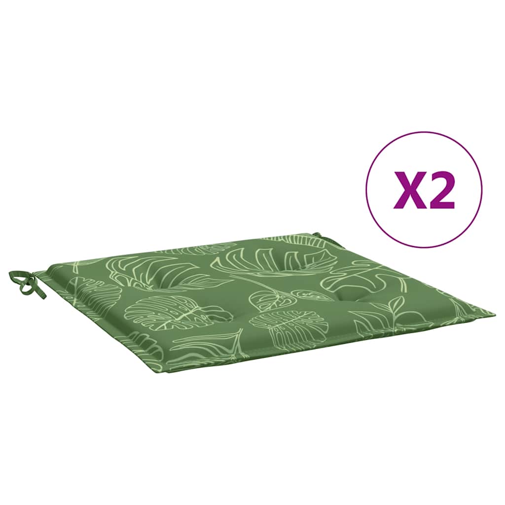 Cuscini per Sedia 2 pz Motivo a Foglie 50x50x4 cm in Tessuto