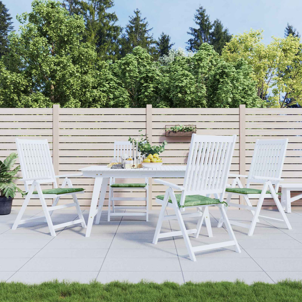 Cuscini per sedie 4 pcs Verde e Bianco 50 x 50 x 4 cm