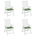 Cuscini per sedie 4 pcs Verde e Bianco 50 x 50 x 4 cm