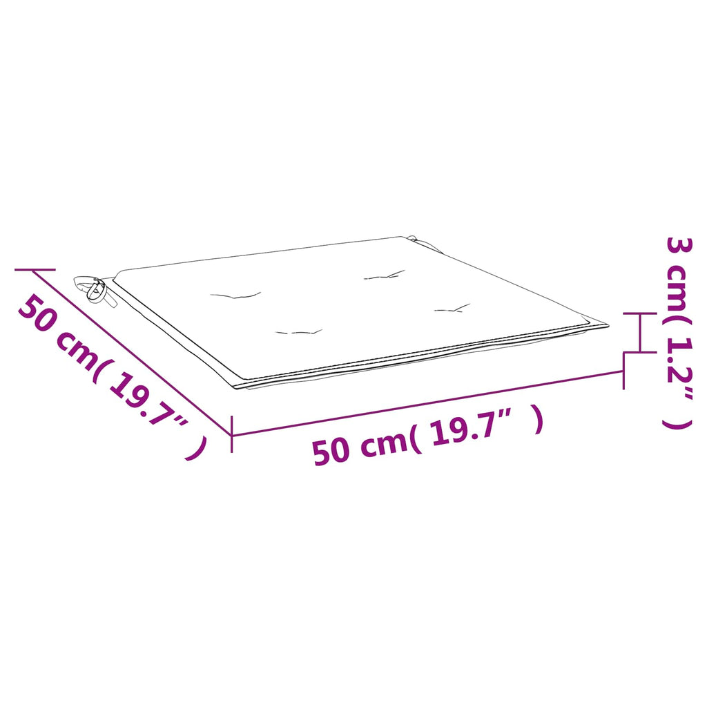 Cuscini per sedie 4 pcs Verde e Bianco 50 x 50 x 4 cm