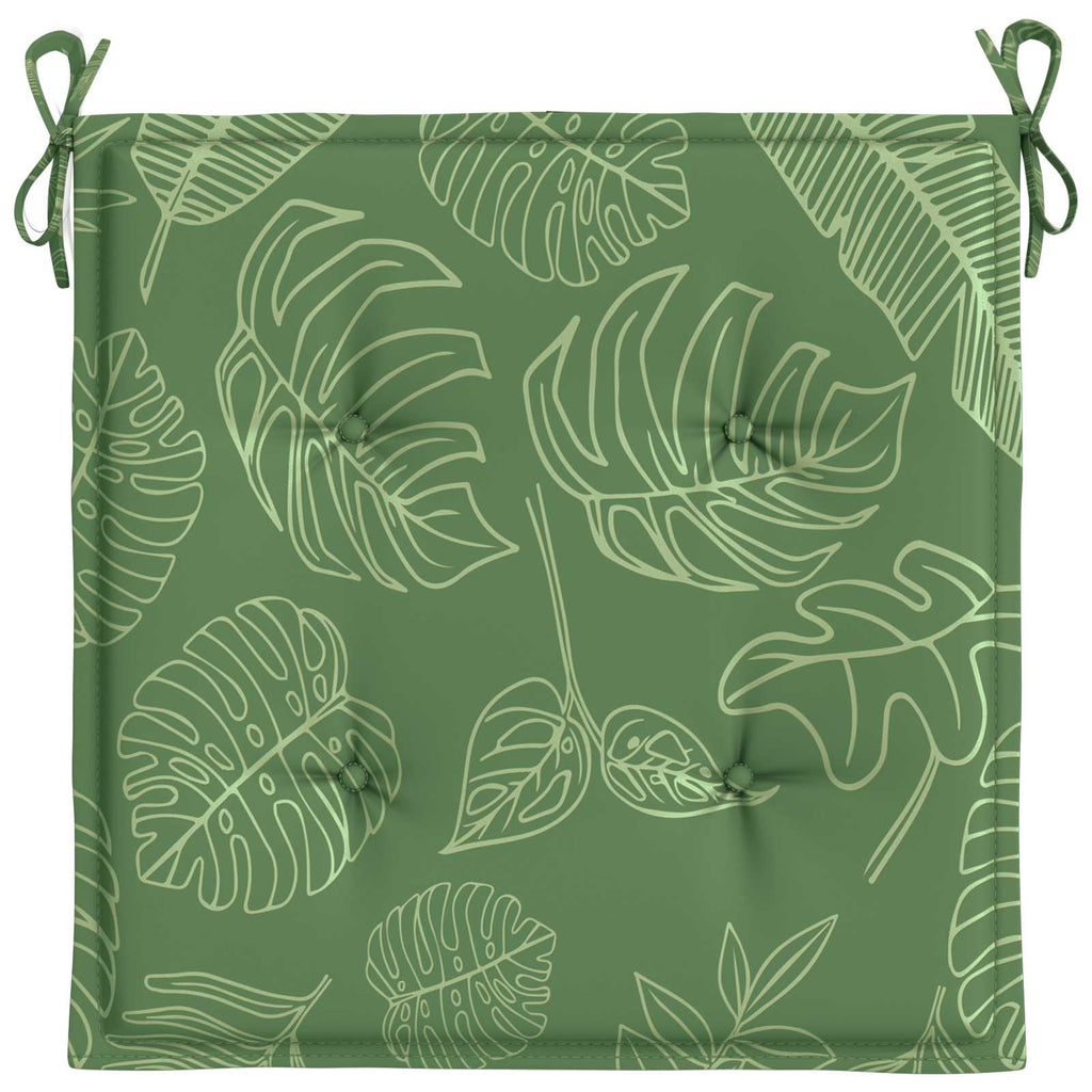 Cuscini per sedie 4 pcs Verde e Bianco 50 x 50 x 4 cm