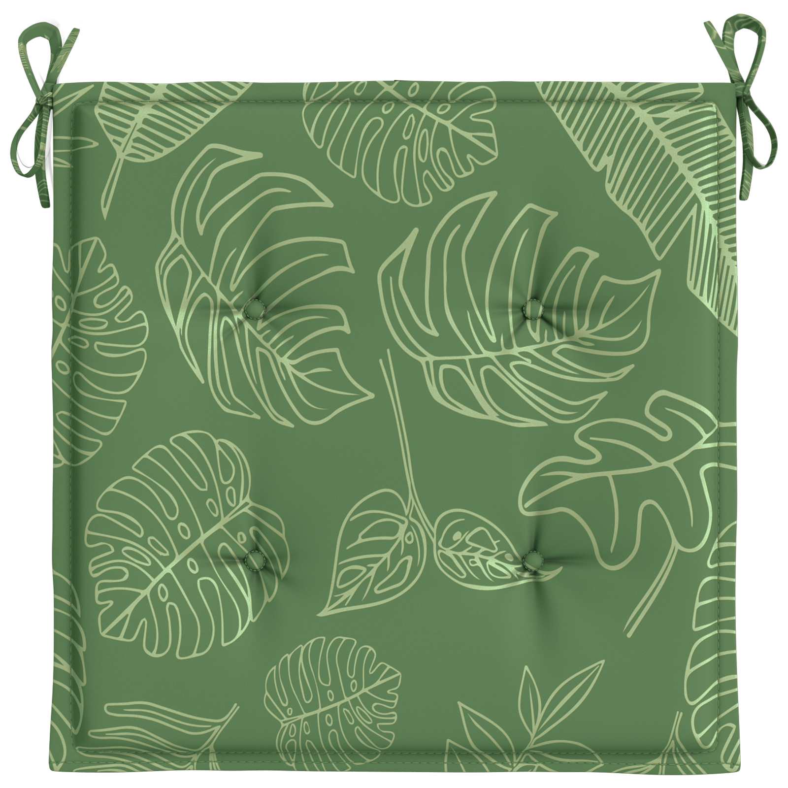 Cuscini per sedie 4 pcs Verde e Bianco 50 x 50 x 4 cm