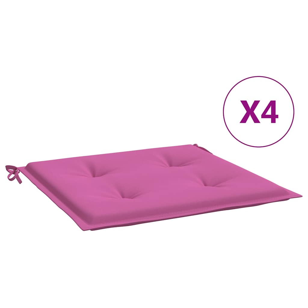 Cuscini per Sedia 4 pz Rosa 50x50x4 cm in Tessuto