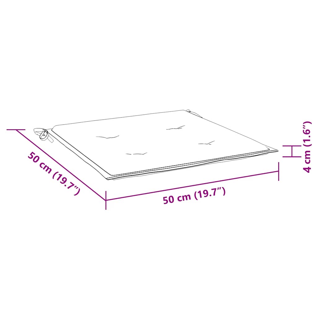 Cuscini per Sedia 4 pz Rosa 50x50x4 cm in Tessuto