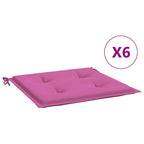 Cuscini per Sedia 6 pz Rosa 50x50x4 cm in Tessuto