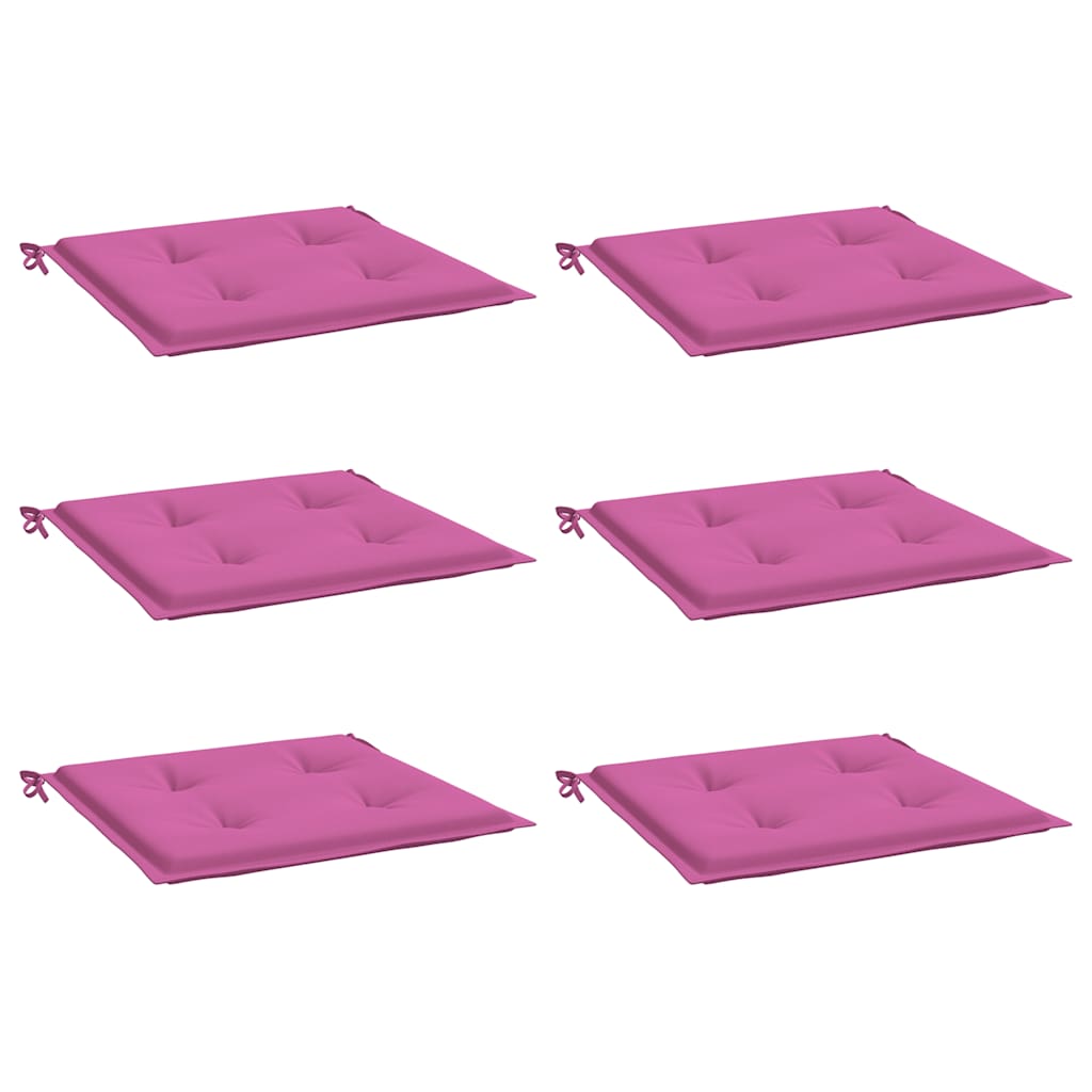Cuscini per Sedia 6 pz Rosa 50x50x4 cm in Tessuto