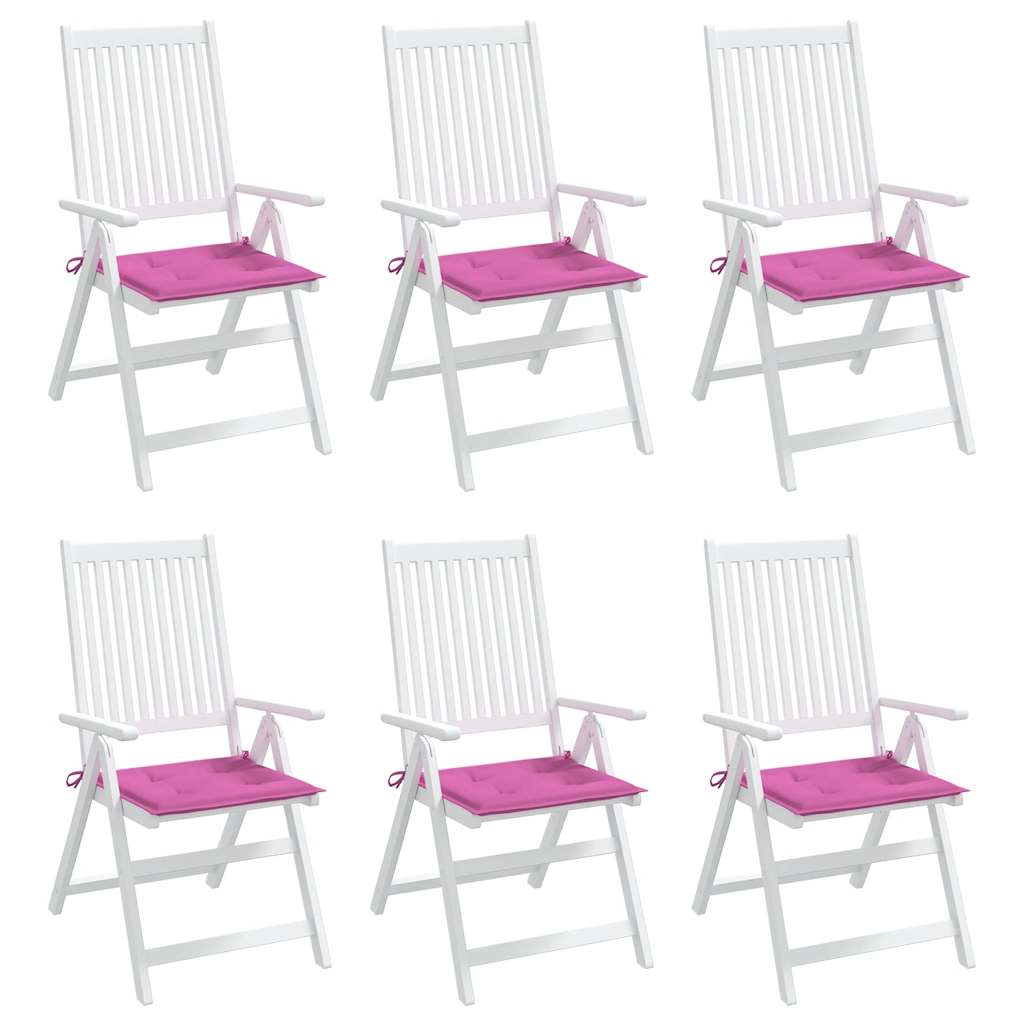 Cuscini per Sedia 6 pz Rosa 50x50x4 cm in Tessuto