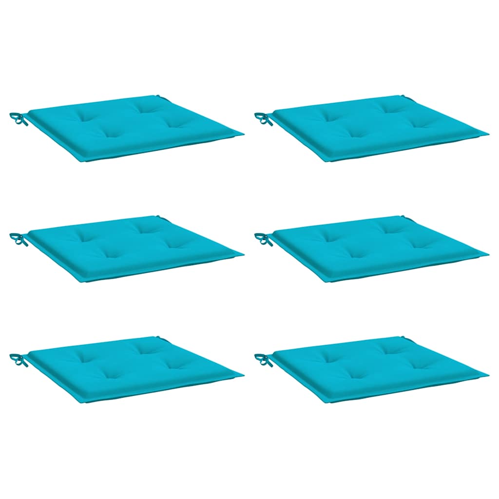 Cuscini per Sedia 6 pz Turchese 50x50x4 cm in Tessuto