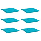 Cuscini per Sedia 6 pz Turchese 50x50x4 cm in Tessuto
