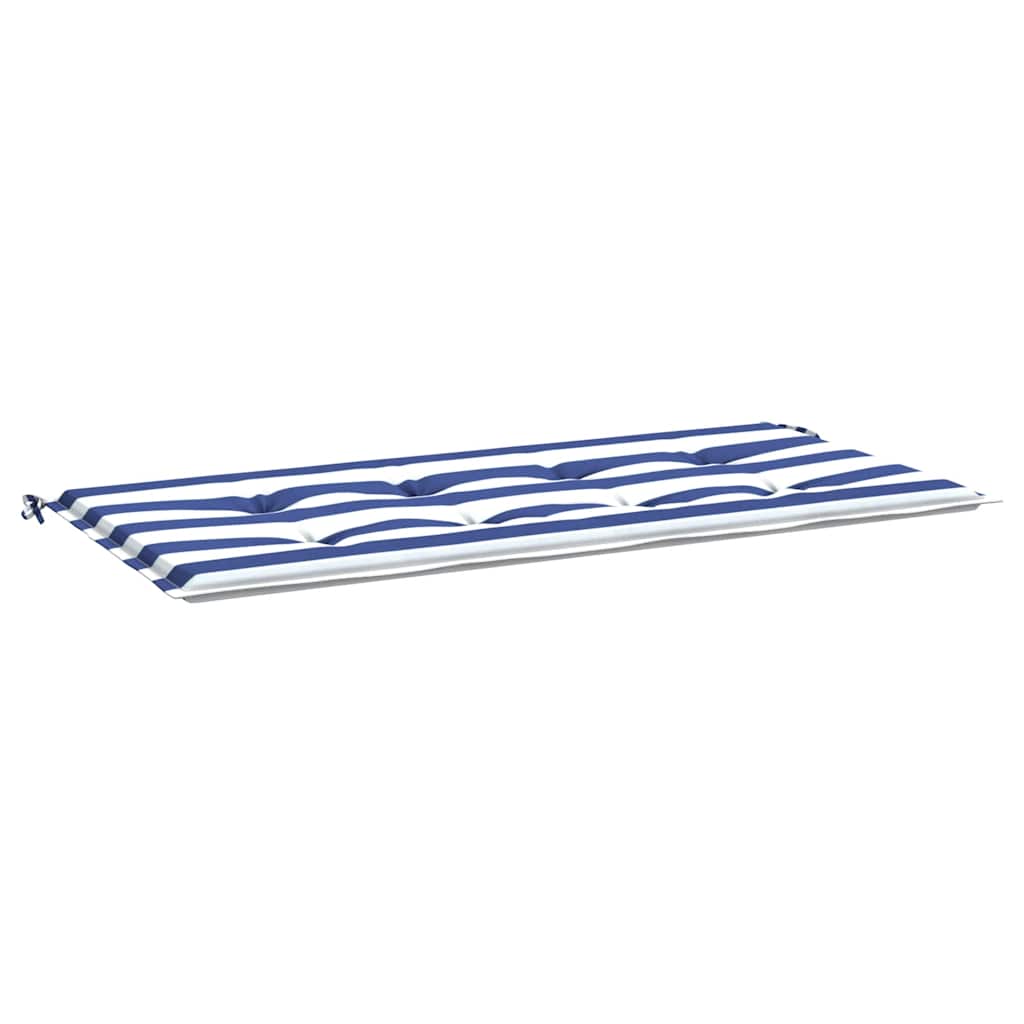 Cuscino Panca Giardino Bianco e Blu 100x50x4 cm Tessuto Oxford