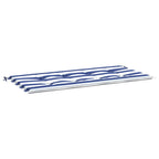 Cuscino Panca Giardino Bianco e Blu 100x50x4 cm Tessuto Oxford