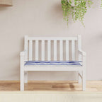 Cuscino Panca Giardino Bianco e Blu 100x50x4 cm Tessuto Oxford