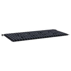 Cuscino Panca Giardino a Quadri Nero 120x50x4cm Tessuto Oxford