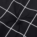 Cuscino Panca Giardino a Quadri Nero 120x50x4cm Tessuto Oxford