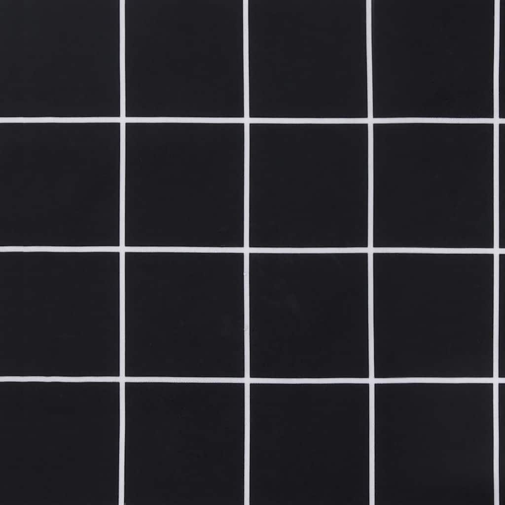 Cuscino Panca Giardino a Quadri Nero 120x50x4cm Tessuto Oxford