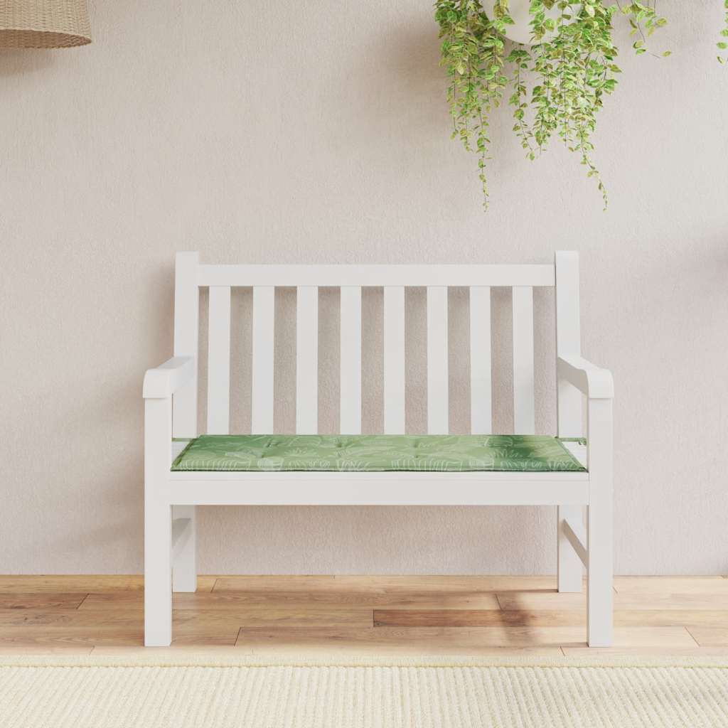 Cuscino per Panca a Foglie 120x50x4 cm in Tessuto Oxford