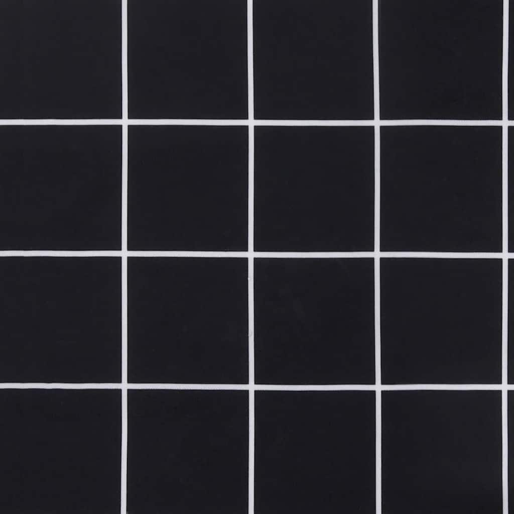 Cuscino Panca Giardino a Quadri Nero 150x50x4 cm Tessuto Oxford