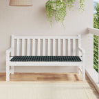 Cuscino Panca Giardino a Quadri Nero 150x50x4 cm Tessuto Oxford