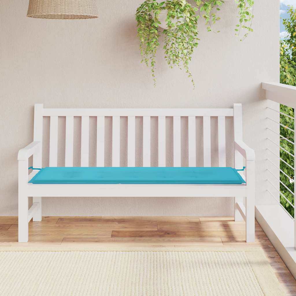 Cuscino Panca da Giardino Turchese 150x50x4cm in Tessuto Oxford