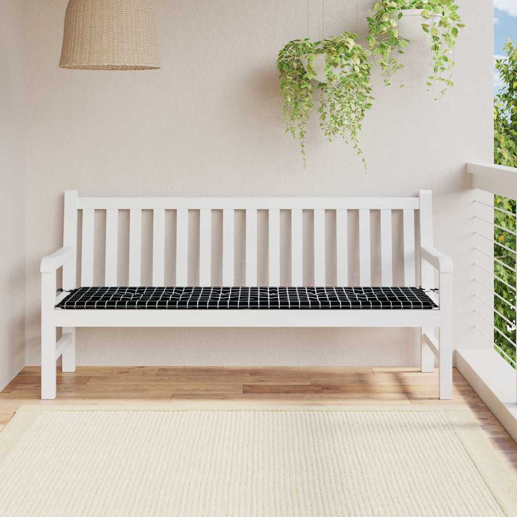 Cuscino per Panchina Quadro Nero 150 x 50 x 3 cm Tessuto Oxford