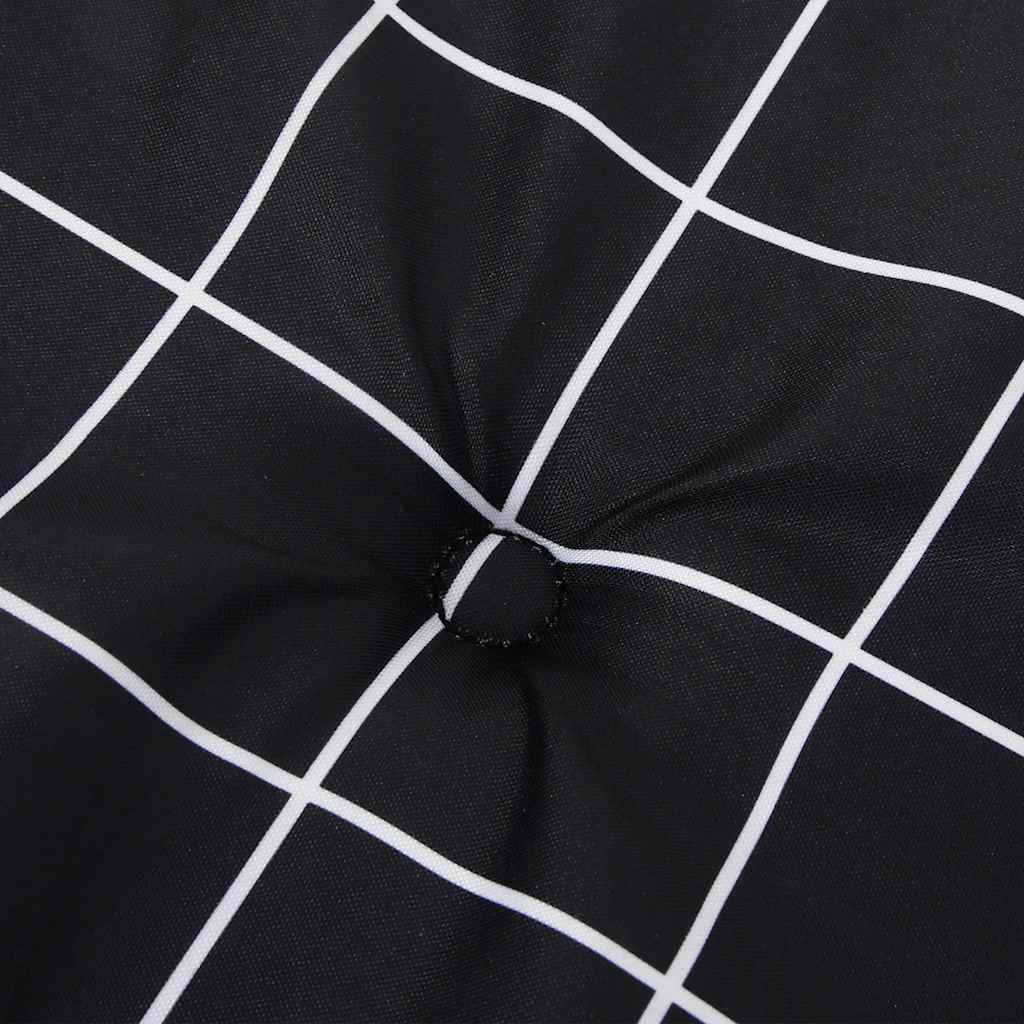 Cuscino Panca Giardino Motivo a Quadri Nero 200x50x4 cm Tessuto