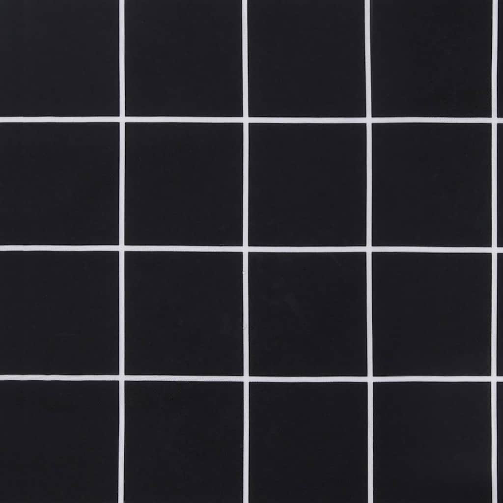 Cuscino Panca Giardino Motivo a Quadri Nero 200x50x4 cm Tessuto