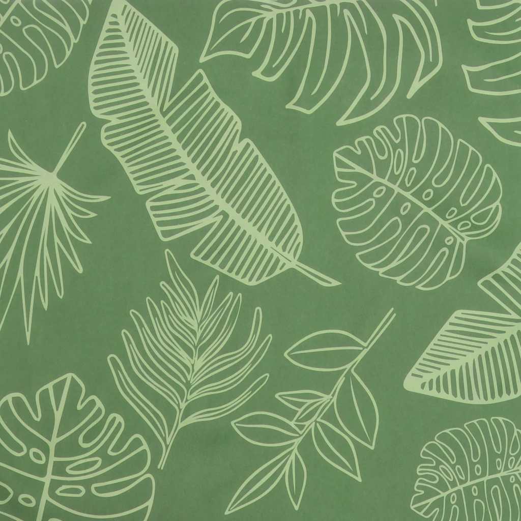 Cuscino Panca da Giardino Motivo a Foglie 200x50x4 cm Tessuto