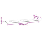 Cuscino Panca da Giardino Motivo a Foglie 200x50x4 cm Tessuto